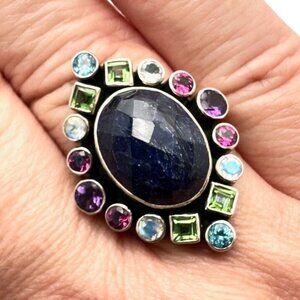Nicky Butler Womens Ring Lapis Lazuli Multi Gemstone Sterling Silver Size 10